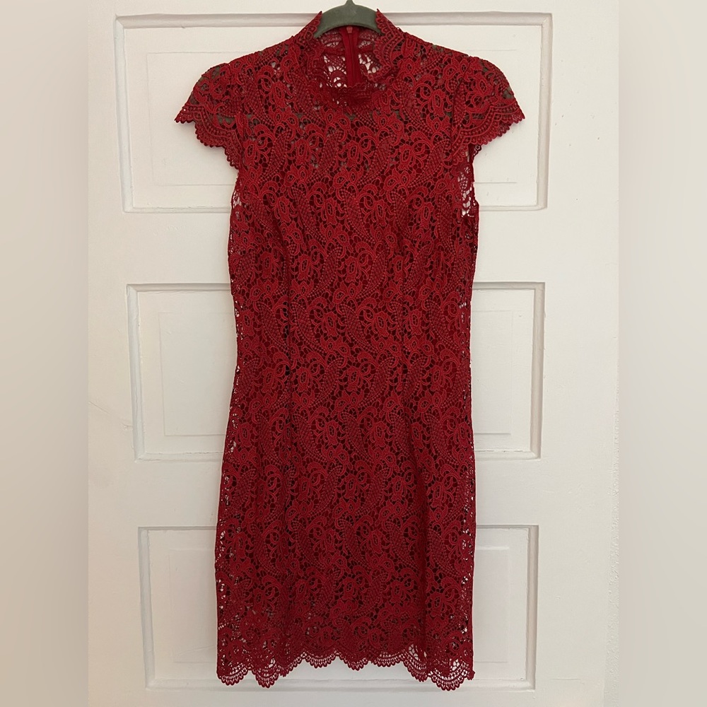 Red Lace Cusp by Neiman Marcus Dress